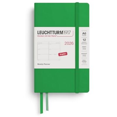 LEUCHTTURM1917 372726 Wochenkalender Pocket (A6) 2026, Spring Leaf, Englisch LEUCHTTURM1917 372726 Wochenkalender Pocket (A6) 2026, Spring Leaf, Englisch