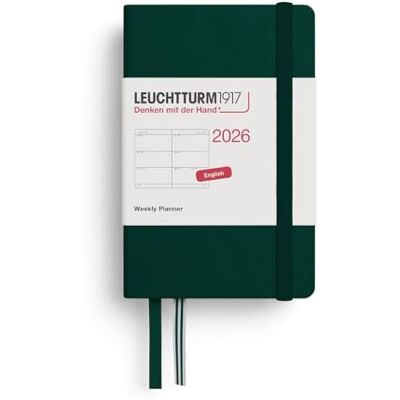 LEUCHTTURM1917 372734 Wochenkalender Mini (A7) 2026, Forest Green, Englisch LEUCHTTURM1917 372734 Wochenkalender Mini (A7) 2026, Forest Green, Englisch