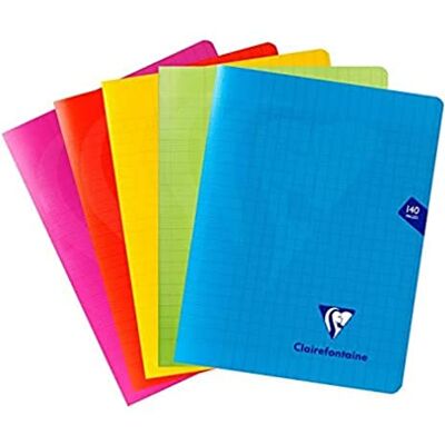 Clairefontaine 303781C Heft Schulheft Mimesys, 70 Blatt, 17x22cm, 90g, französische Lineatur, Einband PP, farbig sortiert, 1 Stück Clairefontaine 303781C Heft Schulheft Mimesys, 70 Blatt, 17x22cm, 90g, französische Lineatur, Einband PP, farbig sortiert, 1 Stück