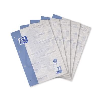 Oxford Recycling Schulblock A4 liniert, Lineatur 27, 50 Blatt, kopfgeleimt, 5 Stück Oxford Recycling Schulblock A4 liniert, Lineatur 27, 50 Blatt, kopfgeleimt, 5 Stück