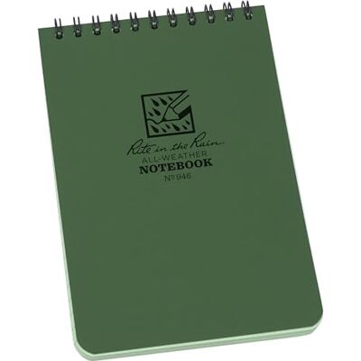 Rite in the Rain Universal Pocket Top Spiralen-Notizbuch – Grün/Grün, 7,6 x 12,7 cm, Pocket Notebook, Green/Green Rite in the Rain Universal Pocket Top Spiralen-Notizbuch – Grün/Grün, 7,6 x 12,7 cm, Pocket Notebook, Green/Green