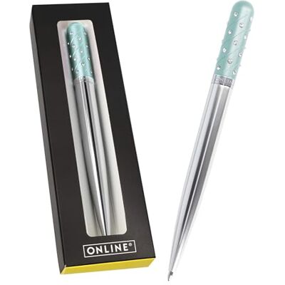 Online 𝗢𝗡𝗟𝗜𝗡𝗘 Crystal Pen Kugelschreiber mit funkelnden Strass-Steinen in Türkis, eleganter Stift in Geschenkbox, mit internationale Großraummine, schwarzschreibend, Geschenkidee Online 𝗢𝗡𝗟𝗜𝗡𝗘 Crystal Pen Kugelschreiber mit funkelnden Strass-Steinen in Türkis, eleganter Stift in Geschenkbox, mit internationale Großraummine, schwarzschreibend, Geschenkidee