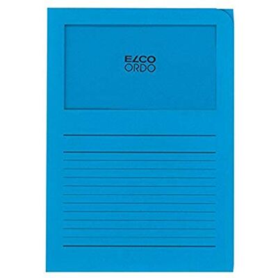 Elco Ordo Classico Papier-Organisationsmappen 220 x 310 mm 120 g/m² mit Aufdruck und Sichtfenster 180 x 100 mm Karton à 100 Stück leuchtend blau Elco Ordo Classico Papier-Organisationsmappen 220 x 310 mm 120 g/m² mit Aufdruck und Sichtfenster 180 x 100 mm Karton à 100 Stück leuchtend blau