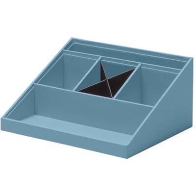 Rössler SOHO Schreibtisch Organizer Multifunktionales Schreibtisch Zubehör mit 6 Fächern Ideal als Büro Organizer, Stiftehalter oder Ordnungssystem Platzsparend & handverleimt Farbe: Denim Rössler SOHO Schreibtisch Organizer Multifunktionales Schreibtisch Zubehör mit 6 Fächern Ideal als Büro Organizer, Stiftehalter oder Ordnungssystem Platzsparend & handverleimt Farbe: Denim