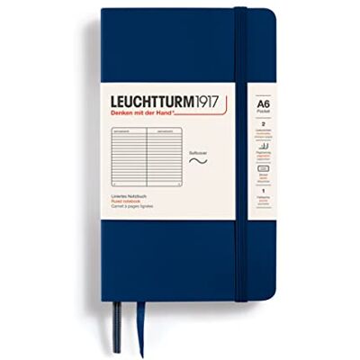 LEUCHTTURM1917 349303 Notizbuch Pocket (A6), Softcover, 123 Nummerierte Seiten, Liniert, Marine LEUCHTTURM1917 349303 Notizbuch Pocket (A6), Softcover, 123 Nummerierte Seiten, Liniert, Marine