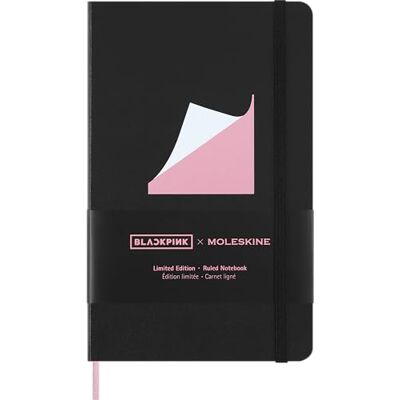 Moleskine X Blackpink Notizbuch L/A5, liniert, fester Einband, Schwarz Moleskine X Blackpink Notizbuch L/A5, liniert, fester Einband, Schwarz