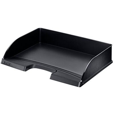 Leitz Briefkorb Querformat A4, Briefablage in Premium-Qualität, Stapelbares Ablagefach als Schreibtisch-Organizer, Kombinierbar mit Plus-Serie, Schwarz, 52180095 Leitz Briefkorb Querformat A4, Briefablage in Premium-Qualität, Stapelbares Ablagefach als Schreibtisch-Organizer, Kombinierbar mit Plus-Serie, Schwarz, 52180095