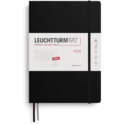 LEUCHTTURM1917 372753 Wochenplaner Composition (B5) 2026, Schwarz, Englisch LEUCHTTURM1917 372753 Wochenplaner Composition (B5) 2026, Schwarz, Englisch