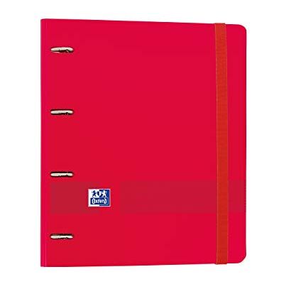 Oxford , Live & Go Ordner mit 4 Ringen, Polyfoam mit Nachfüllung und Gummiband, A4+, mit Nachfüllpackung, 100 Blatt, 5 farbige Streifen und 5 x 5 kariert, Rot Oxford , Live & Go Ordner mit 4 Ringen, Polyfoam mit Nachfüllung und Gummiband, A4+, mit Nachfüllpackung, 100 Blatt, 5 farbige Streifen und 5 x 5 kariert, Rot