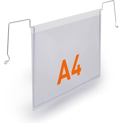 Durable Drahtbügeltasche A4 quer, Gitterboxen Halter, 50 Stück Kennzeichnungstasche für Palettenkartons, strapazierfähiges Polypropylen, scannertaugliche Dokumententasche Durable Drahtbügeltasche A4 quer, Gitterboxen Halter, 50 Stück Kennzeichnungstasche für Palettenkartons, strapazierfähiges Polypropylen, scannertaugliche Dokumententasche