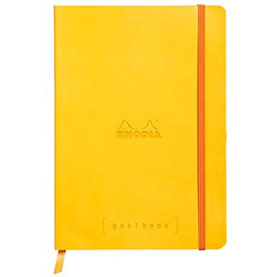 Rhodia 117756C Notizheft Goalbook rama DIN A5 (14,8x23cm), mit flexiblem Einband, 120 Blatt elfenbein 90g, Dot punktkariert, Gelb, 1 Stück Rhodia 117756C Notizheft Goalbook rama DIN A5 (14,8x23cm), mit flexiblem Einband, 120 Blatt elfenbein 90g, Dot punktkariert, Gelb, 1 Stück