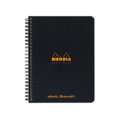 Rhodia 193439C Packung mit 5 Notizblöcken Notebook mit Doppelspirale A5+ 16x21cm 80Bl Dot-Lineatur 80g, Schwarz, 1 Pack Rhodia 193439C Packung mit 5 Notizblöcken Notebook mit Doppelspirale A5+ 16x21cm 80Bl Dot-Lineatur 80g, Schwarz, 1 Pack