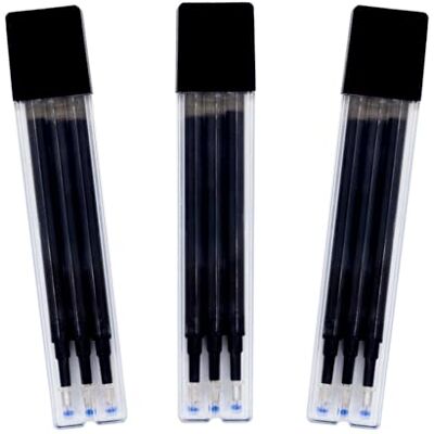 RAYLU PAPER ® Ersatzmine für einziehbare löschbare Kugelschreiber, Geltinte, 1 mm Spitze und 0,7 mm Strichstärke, 3er-Pack, schwarz (9 Stück) RAYLU PAPER ® Ersatzmine für einziehbare löschbare Kugelschreiber, Geltinte, 1 mm Spitze und 0,7 mm Strichstärke, 3er-Pack, schwarz (9 Stück)