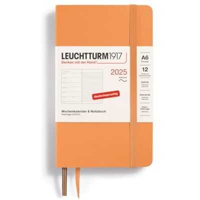 LEUCHTTURM1917 370530 Wochenkalender & Notizbuch Pocket (A6) 2025, Softcover, Apricot, Deutsch LEUCHTTURM1917 370530 Wochenkalender & Notizbuch Pocket (A6) 2025, Softcover, Apricot, Deutsch