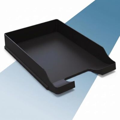Detectalia Kunststoff-Dokumentenablage, 1 Stück, Schwarz Stapelbare Papierablage & Postkorb fürs Büro, Schreibtisch-Organizer & Briefablage im A4-Format Detectalia Kunststoff-Dokumentenablage, 1 Stück, Schwarz Stapelbare Papierablage & Postkorb fürs Büro, Schreibtisch-Organizer & Briefablage im A4-Format