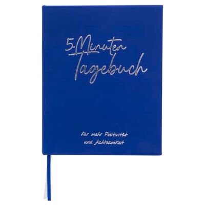 Idena 10857-5 Minuten Tagebuch in Blau, Dankbarkeitstagebuch mit 160 Seiten, Achtsamkeitstagebuch ca. 16 x 19,7 cm groß Idena 10857-5 Minuten Tagebuch in Blau, Dankbarkeitstagebuch mit 160 Seiten, Achtsamkeitstagebuch ca. 16 x 19,7 cm groß