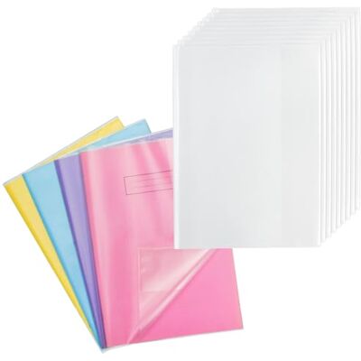 EXERZ A4 Heftumschlag Klar 10 Stück, wasserabweisend, zum Hineinschlüpfen, Schutzhülle für Notizbuch, Buchhülle, PP (A4 x 10) EXERZ A4 Heftumschlag Klar 10 Stück, wasserabweisend, zum Hineinschlüpfen, Schutzhülle für Notizbuch, Buchhülle, PP (A4 x 10)