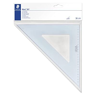Staedtler 567 36 Mars Plexiglas Zeichendreieck 36 cm, blau-transparent, 45°/45° Staedtler 567 36 Mars Plexiglas Zeichendreieck 36 cm, blau-transparent, 45°/45°