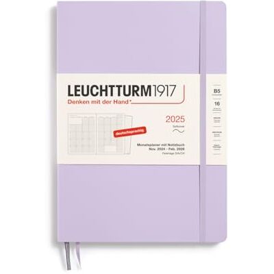 LEUCHTTURM1917 370602 Monatsplaner & Notizbuch Composition (B5) 2025, 16 Monate, Softcover, Lilac, Deutsch LEUCHTTURM1917 370602 Monatsplaner & Notizbuch Composition (B5) 2025, 16 Monate, Softcover, Lilac, Deutsch