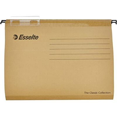 Esselte 50 Hängemappen A4 recycelbar 34,5 x 24 cm Sichtfenster mit Etikett, verstärkter Karton und Format für Schubladen oder Hängeschränke Esselte 50 Hängemappen A4 recycelbar 34,5 x 24 cm Sichtfenster mit Etikett, verstärkter Karton und Format für Schubladen oder Hängeschränke