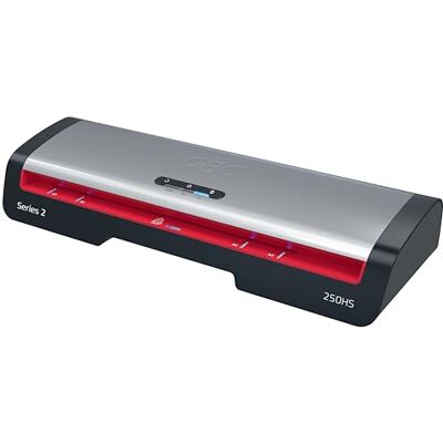GBC 250HS Office A3 Laminiergerät High Speed Laminieren, schnelle Aufwärmzeit von 1 Min, 75-125 Mikron, Anti-Stau, Auto-Abschaltung, inkl. 5x A4-Laminierfolien, Schwarz/Rot, 4410071EU GBC 250HS Office A3 Laminiergerät High Speed Laminieren, schnelle Aufwärmzeit von 1 Min, 75-125 Mikron, Anti-Stau, Auto-Abschaltung, inkl. 5x A4-Laminierfolien, Schwarz/Rot, 4410071EU