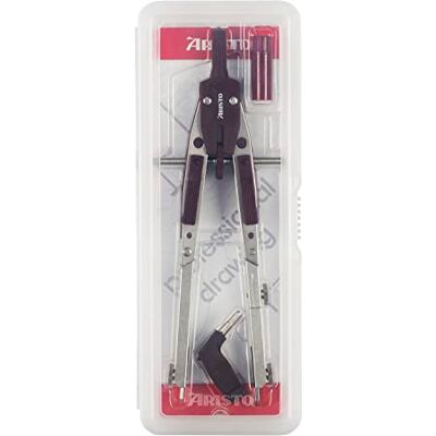 Aristo AR55510 Profi Schnellverstellzirkel inkl. Universal Adapter (2 Gelenke, max. Durchmesser der Zeichenkreise 400 mm, inkl. Zirkel Ersatzminen und Ersatznadel) silber weinrot Aristo AR55510 Profi Schnellverstellzirkel inkl. Universal Adapter (2 Gelenke, max. Durchmesser der Zeichenkreise 400 mm, inkl. Zirkel Ersatzminen und Ersatznadel) silber weinrot