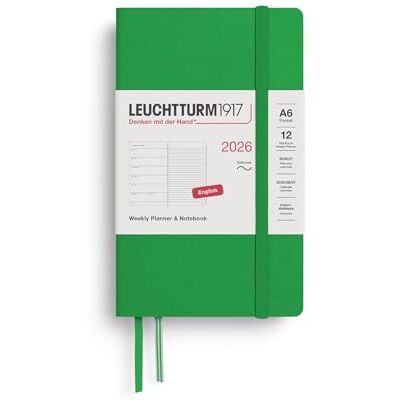 LEUCHTTURM1917 372696 Wochenkalender & Notizbuch Pocket (A6) 2026, Softcover, Spring Leaf, Englisch LEUCHTTURM1917 372696 Wochenkalender & Notizbuch Pocket (A6) 2026, Softcover, Spring Leaf, Englisch