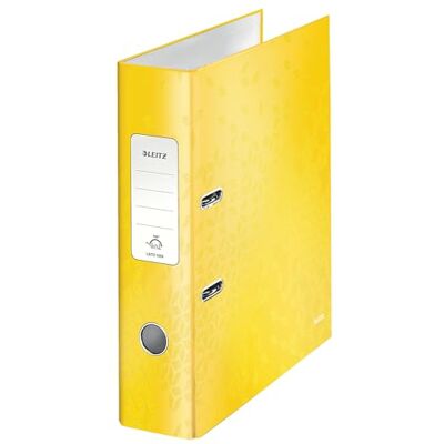 Leitz Qualitäts-Ordner 180°, A4, 8 cm Rückenbreite, laminierte Graupappe, Gelb, WOW Serie, Design kann variieren, 10054016 Leitz Qualitäts-Ordner 180°, A4, 8 cm Rückenbreite, laminierte Graupappe, Gelb, WOW Serie, Design kann variieren, 10054016