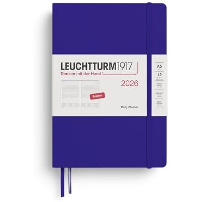 LEUCHTTURM1917 372777 Tageskalender Medium (A5) 2026, Ink, Englisch LEUCHTTURM1917 372777 Tageskalender Medium (A5) 2026, Ink, Englisch