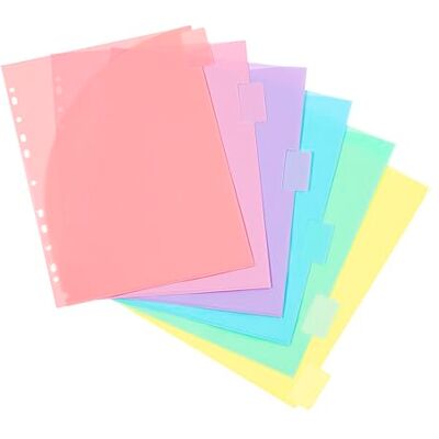 Viquel Set mit 6 Trennblättern Rainbow Pastel – 6 Register A4 Maxi mit Register zur Identifizierung – verschiedene Pastellfarben Viquel Set mit 6 Trennblättern Rainbow Pastel – 6 Register A4 Maxi mit Register zur Identifizierung – verschiedene Pastellfarben