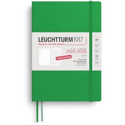 LEUCHTTURM1917 372624 Wochenkalender & Notizbuch Medium (A5) 2026, 18 Monate 07.2025-12.2026, Softcover, Spring Leaf, Deutsch LEUCHTTURM1917 372624 Wochenkalender & Notizbuch Medium (A5) 2026, 18 Monate 07.2025-12.2026, Softcover, Spring Leaf, Deutsch