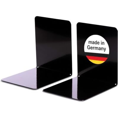MAUL Buchstütze Stahl schwarz 2er Set Kratzfest fürs Büroregal stabiler Stand für Bücher, Oberflächenschutz gegen Kratzer, magnethaftende Fläche, glänzendes Design, platzsparend im Regal MAUL Buchstütze Stahl schwarz 2er Set Kratzfest fürs Büroregal stabiler Stand für Bücher, Oberflächenschutz gegen Kratzer, magnethaftende Fläche, glänzendes Design, platzsparend im Regal