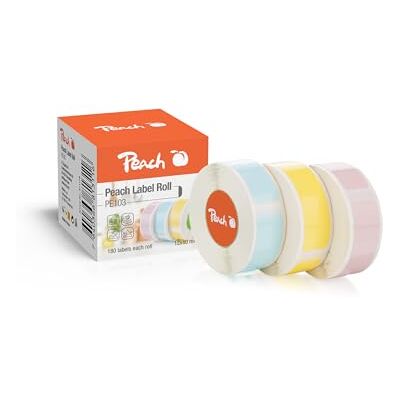 Peach Thermoetikettenband hellblau, hellgelb und pink 12x40mm 180 Etiketten pro Rolle selbstklebendes Thermopapier für PE110 Etikettendrucker 3 Farben angepasstes Etikettendruckpapier PE103A Peach Thermoetikettenband hellblau, hellgelb und pink 12x40mm 180 Etiketten pro Rolle selbstklebendes Thermopapier für PE110 Etikettendrucker 3 Farben angepasstes Etikettendruckpapier PE103A