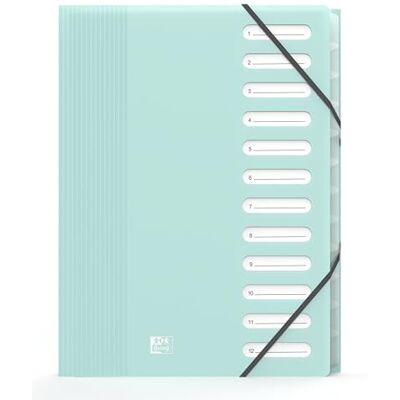 Oxford School Life Ordnungsmappe, Standard, A4, 12 Positionen, Einband aus Polypropylen, Pastellblau Oxford School Life Ordnungsmappe, Standard, A4, 12 Positionen, Einband aus Polypropylen, Pastellblau