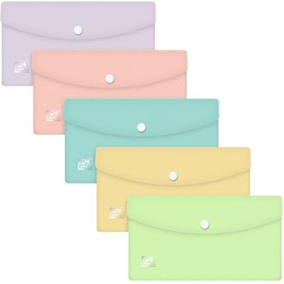 Oxford Urban Dokumenten-Tasch DL, Brieftasche aus Kunststoff, blickdicht sortiert pastell, 5 Stück Oxford Urban Dokumenten-Tasch DL, Brieftasche aus Kunststoff, blickdicht sortiert pastell, 5 Stück