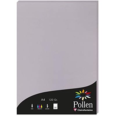 Clairefontaine 4232C Packung mit 50 Karten Pollen 120g, DIN A4, 21 x 29,7cm, Koalagrau Clairefontaine 4232C Packung mit 50 Karten Pollen 120g, DIN A4, 21 x 29,7cm, Koalagrau