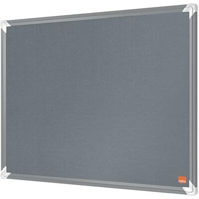 Nobo Filz-Notiztafel, 45 x 60 cm, Aluminiumrahmen, Traditionelle Eckmontage, Premium Plus, Grau, 1915194 Nobo Filz-Notiztafel, 45 x 60 cm, Aluminiumrahmen, Traditionelle Eckmontage, Premium Plus, Grau, 1915194