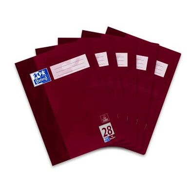 Oxford Schulheft A4, 16 Blatt, Lineatur 28, kariert, 5 Stück Oxford Schulheft A4, 16 Blatt, Lineatur 28, kariert, 5 Stück