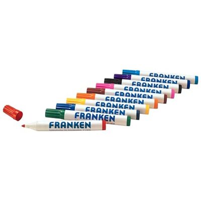 Franken Board-Marker, nachfüllbar, 2-6 mm runde Spitze, 10 Stück, farblich sortiert, Z1901 Franken Board-Marker, nachfüllbar, 2-6 mm runde Spitze, 10 Stück, farblich sortiert, Z1901