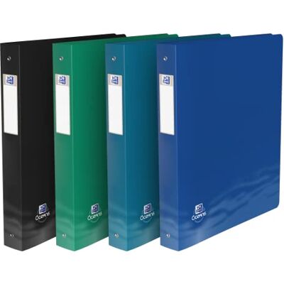 Oxford A4 Ringbuch XL, Oceanis, 4 cm Rücken, 4 Ringe, recycelter Kunststoff aus dem Meer, Zufallsfarbe, 1 Stück Oxford A4 Ringbuch XL, Oceanis, 4 cm Rücken, 4 Ringe, recycelter Kunststoff aus dem Meer, Zufallsfarbe, 1 Stück