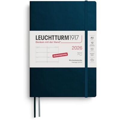 LEUCHTTURM1917 372561 Wochenkalender Medium (A5) 2026, 12 Monate, Softcover, Deep Sea, Deutsch LEUCHTTURM1917 372561 Wochenkalender Medium (A5) 2026, 12 Monate, Softcover, Deep Sea, Deutsch