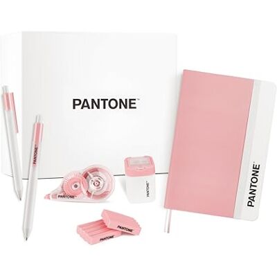 OSAMA PANTONE™ Pastel Gift Box Schulsachen mit 2 Schwarzen Kugelschreiber Stiftspitze 0,7 mm, 1 Notizbuch, Radiergummi 2 Stück, 1 Spitzer mit Dose und 1 Korrekturroller 10 Meter, Aesthetic School Stuff OSAMA PANTONE™ Pastel Gift Box Schulsachen mit 2 Schwarzen Kugelschreiber Stiftspitze 0,7 mm, 1 Notizbuch, Radiergummi 2 Stück, 1 Spitzer mit Dose und 1 Korrekturroller 10 Meter, Aesthetic School Stuff
