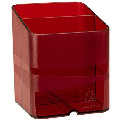 Exacompta 67724D 10er Pack Premium Stiftehalter Pen-Cube mit 2 Fächern für mehr Ordnung auf dem Schreibtisch Stifteköcher Stiftebox Aufbewahrungsbox Organizer karminrot transluzent Exacompta 67724D 10er Pack Premium Stiftehalter Pen-Cube mit 2 Fächern für mehr Ordnung auf dem Schreibtisch Stifteköcher Stiftebox Aufbewahrungsbox Organizer karminrot transluzent