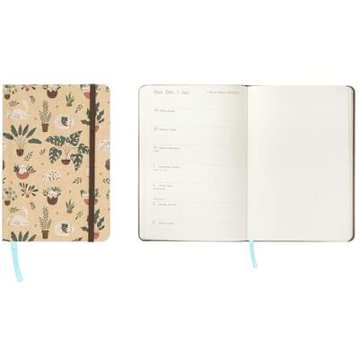 Idena 12069 Taschenkalender 2026 im Format 9 x 14 cm, 1 Woche auf 1 Seite, Terminplaner in Hellbraun mit Katzenmotiv, Gummiband, Innentasche und Leseband Idena 12069 Taschenkalender 2026 im Format 9 x 14 cm, 1 Woche auf 1 Seite, Terminplaner in Hellbraun mit Katzenmotiv, Gummiband, Innentasche und Leseband