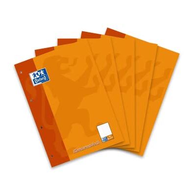 Oxford Schule Klausuren-Block A4, liniert mit Rand, 50 Blatt, orange, 5 Stück Oxford Schule Klausuren-Block A4, liniert mit Rand, 50 Blatt, orange, 5 Stück