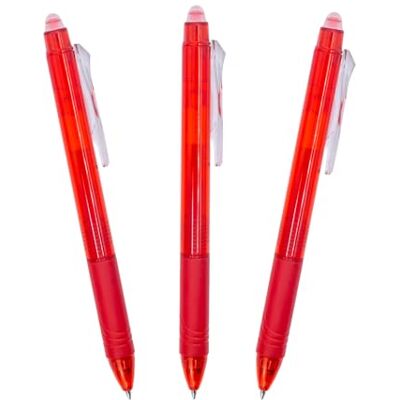 RAYLU PAPER ® Radierbare Kugelschreiber, Geltinte, rot, 1 mm Spitze und 0,7 mm Strichbreite (3 Rot) RAYLU PAPER ® Radierbare Kugelschreiber, Geltinte, rot, 1 mm Spitze und 0,7 mm Strichbreite (3 Rot)