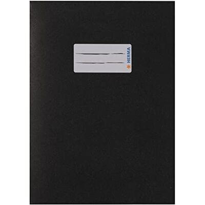 Herma 7088 Heftumschläge A5 Papier Schwarz, 10 Stück, Hefthüllen mit Beschriftungsfeld aus extrem kräftigen Papier & satten Farben, Heftschoner Set für Schulhefte, farbig Herma 7088 Heftumschläge A5 Papier Schwarz, 10 Stück, Hefthüllen mit Beschriftungsfeld aus extrem kräftigen Papier & satten Farben, Heftschoner Set für Schulhefte, farbig
