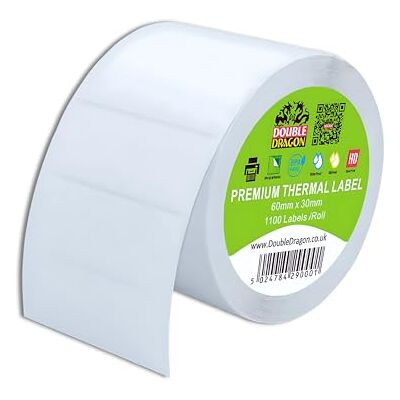 Dragon , 1.100 Direkte Thermodrucketiketten, 60mm x 30mm Premium-beschichtete, selbstklebende weiße Etiketten Kratzfest Kompatibel mit Zebra, MUNBYN, Rollo, Toshiba, Citizen Druckern Dragon , 1.100 Direkte Thermodrucketiketten, 60mm x 30mm Premium-beschichtete, selbstklebende weiße Etiketten Kratzfest Kompatibel mit Zebra, MUNBYN, Rollo, Toshiba, Citizen Druckern