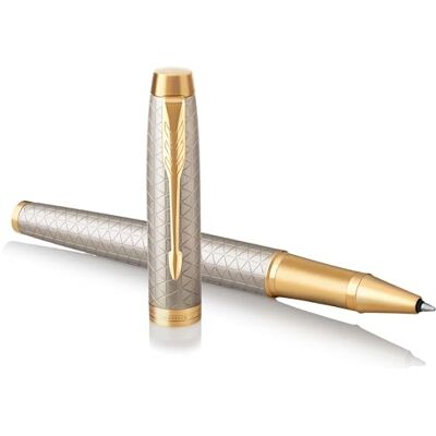 Parker IM Tintenroller Premium Warm Silver feine Spitze Schwarz Geschenkbox Parker IM Tintenroller Premium Warm Silver feine Spitze Schwarz Geschenkbox