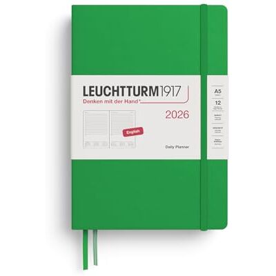 LEUCHTTURM1917 372775 Tageskalender Medium (A5) 2026, Spring Leaf, Englisch LEUCHTTURM1917 372775 Tageskalender Medium (A5) 2026, Spring Leaf, Englisch